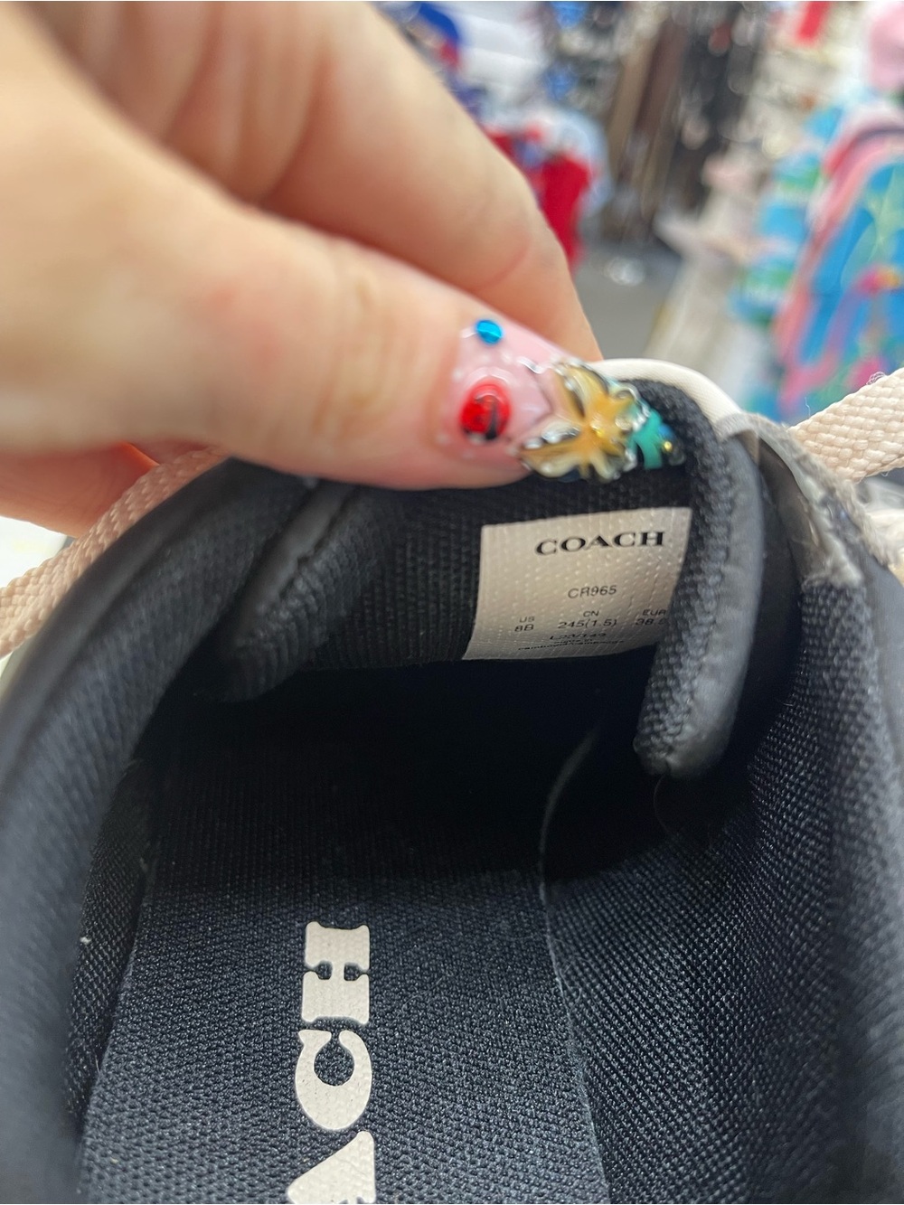 Coach Gray and Black Suede-Accent Women’s Sneakers - Picture 5 of 9